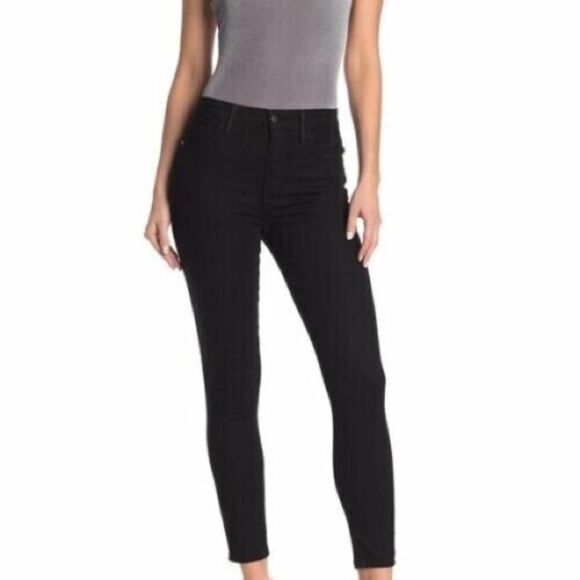 Sam Edelman THE STILETTO High Rise Skinny Ankle Jeans Black Denim Size 33 - Picture 1 of 9